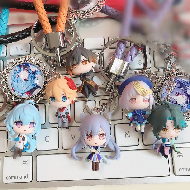 Anime Genshin Impact PVC Figure Keychain Accessories Diluc Ganyu Keqing Qiqi Tartaglia Venti Xiao Zhongli Aether keyring Pendant
Anime Genshin Impact PVC Figure Keychain Accessories Diluc Ganyu Keqing Qiqi Tartaglia Venti Xiao Zhongli Aether keyring Pendant