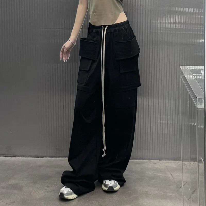 Women's Classic Black Cotton Cargo Pants Fashion High Waist Multi Pockets Loose Straight Trousers Street Wear Early Spring New
Women's Classic Black Cotton Cargo Pants Fashion High Waist Multi Pockets Loose Straight Trousers Street Wear Early Spring New
