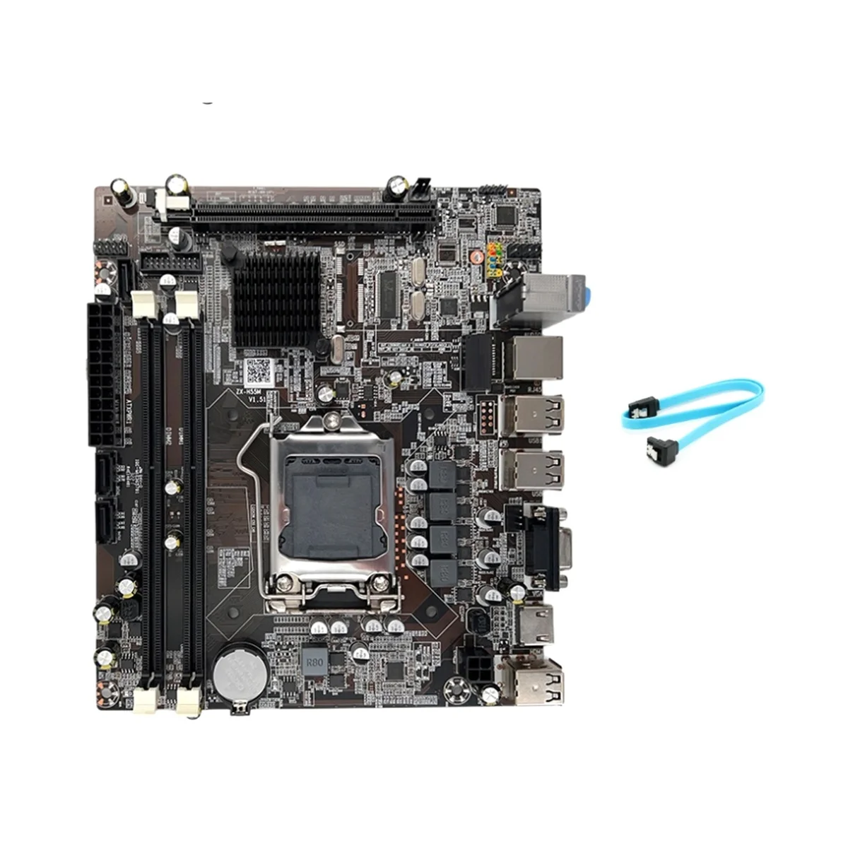 H55 Motherboard LGA1156 Supports I3 530 I5 760 Series CPU DDR3 Memory Desktop Computer Motherboard with SATA Cable
H55 Motherboard LGA1156 Supports I3 530 I5 760 Series CPU DDR3 Memory Desktop Computer Motherboard with SATA Cable