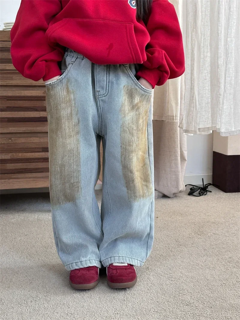 Children Clothing Kids Blue Pants 2023 Winter New Fashion Korean Style Fleeces Jeans Boys Painted Graffiti Straight Leg Pants
Children Clothing Kids Blue Pants 2023 Winter New Fashion Korean Style Fleeces Jeans Boys Painted Graffiti Straight Leg Pants