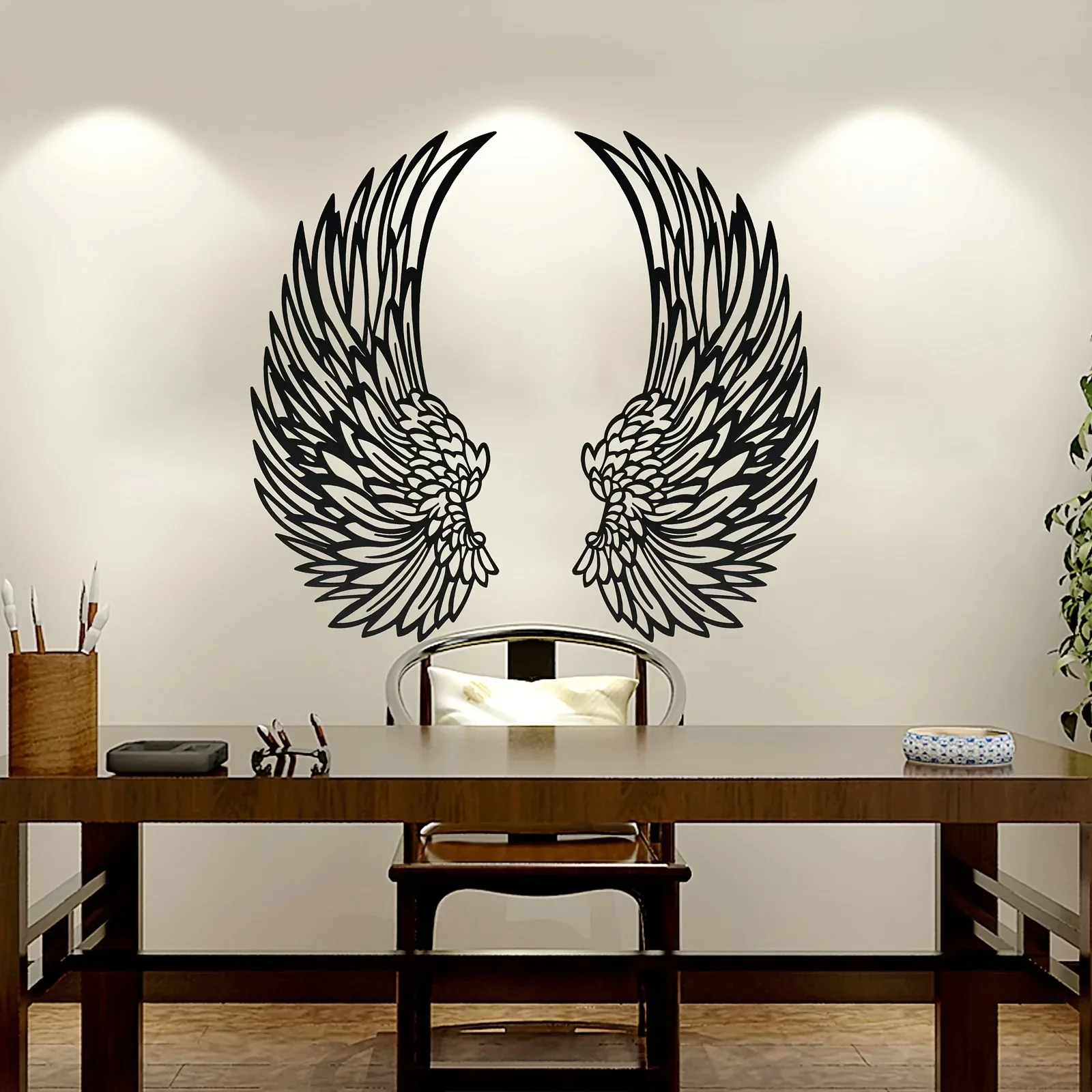 

CIFBUY украшение 1 пара крыльев Ангела декоративные украшения-металлические перо Крылья для настенного декора, фотография задник