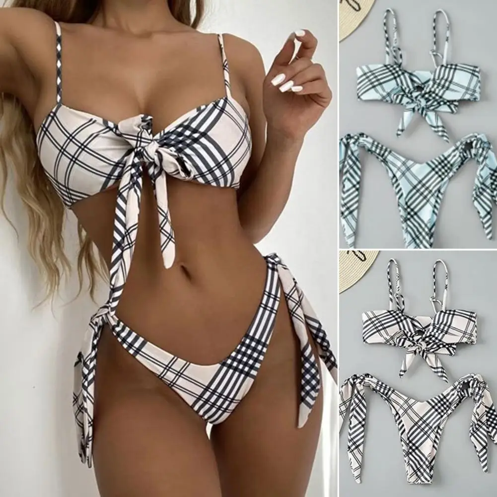 Women Bikini Spaghetti Strap Push-Up Skinny Beach Bikini Set Bow Knot Bra Plaid Print Briefs Swimwear Купальник Больших Размеров
Women Bikini Spaghetti Strap Push-Up Skinny Beach Bikini Set Bow Knot Bra Plaid Print Briefs Swimwear Купальник Больших Размеров