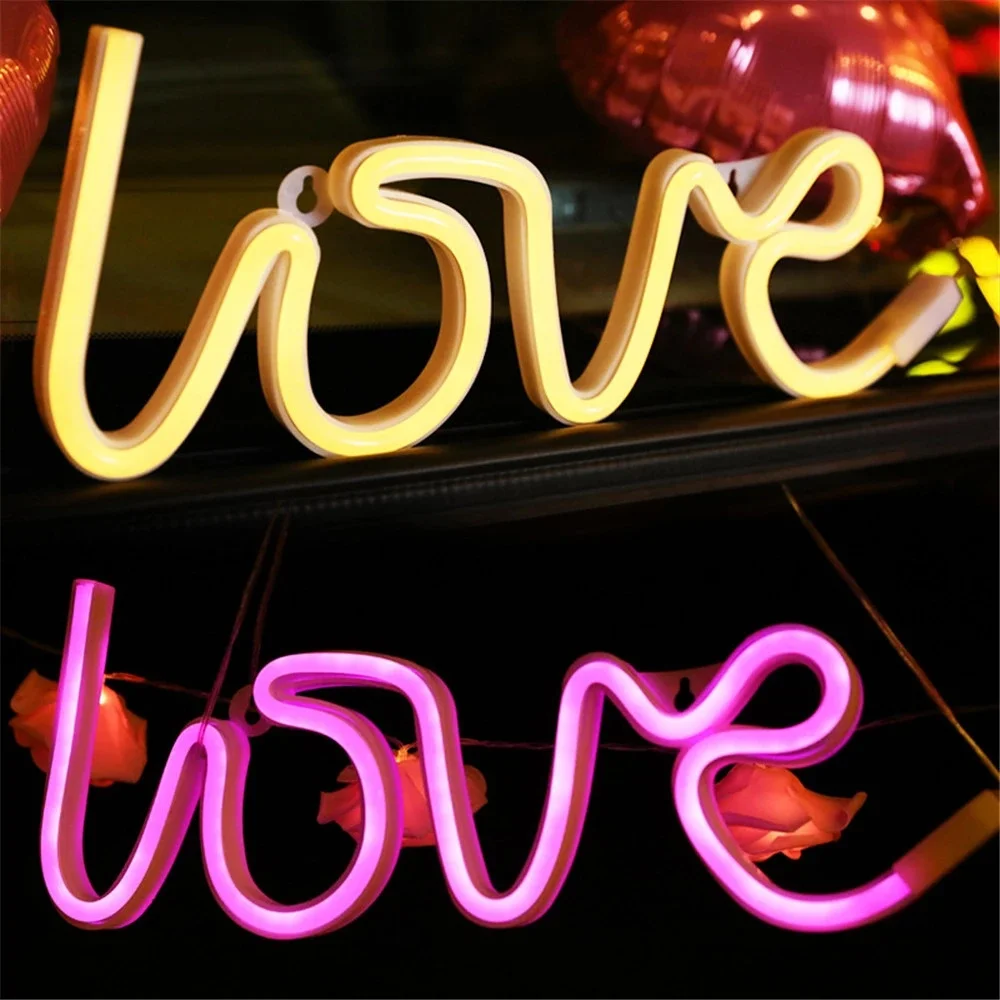 Love Neon Light Sign LED Letter Night Lamp Battery USB Powered Nightlight for New Year Valentine's Proposal Wedding Decorations
Love Neon Light Sign LED Letter Night Lamp Battery USB Powered Nightlight for New Year Valentine's Proposal Wedding Decorations