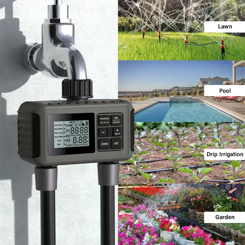 Super Timing System 2-Outlet Water Timer Precisely Watering Up Outdoor Automatic Irrigation Watering Fully Adjustable Program
Super Timing System 2-Outlet Water Timer Precisely Watering Up Outdoor Automatic Irrigation Watering Fully Adjustable Program