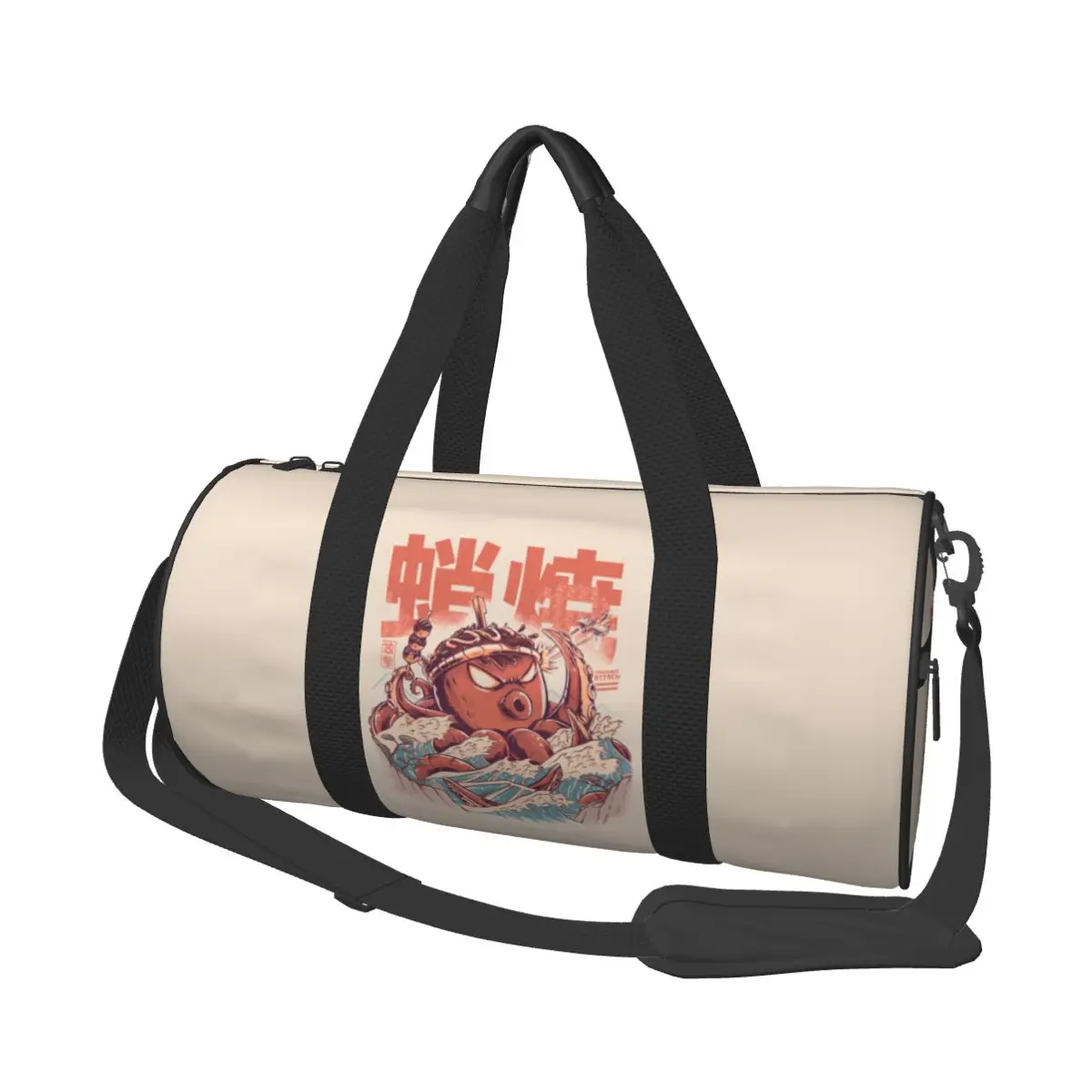 

Takoyaki Attack Anime Retro Sports Bags Japanese Food Training Gym Bag with Shoes Fun Handbags Men Pattern Portable Fitness Bag