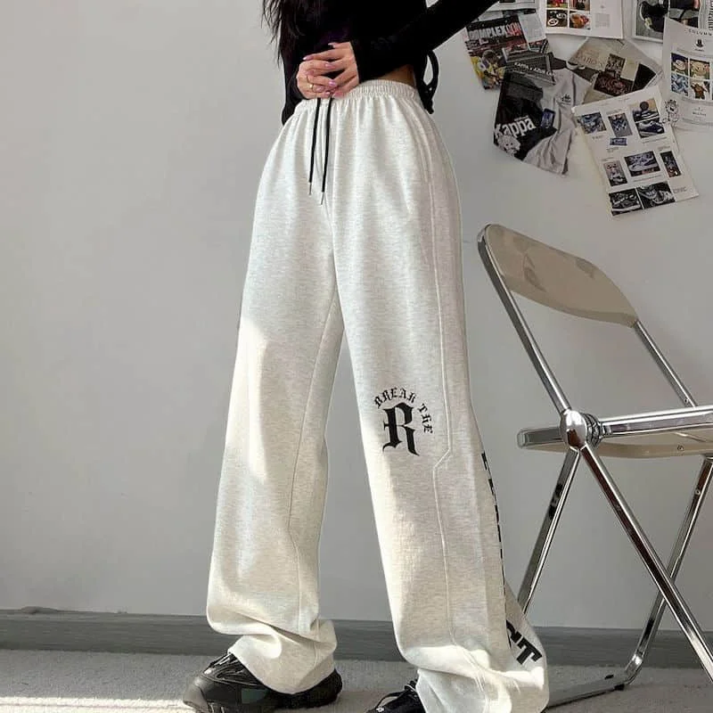 

Straight Pants Hip Hop Women's Pants Lace-up Baggy Pants Korean Fashion Leggings Y2k Pants Loose Sporty Sweatpant Women Clothing