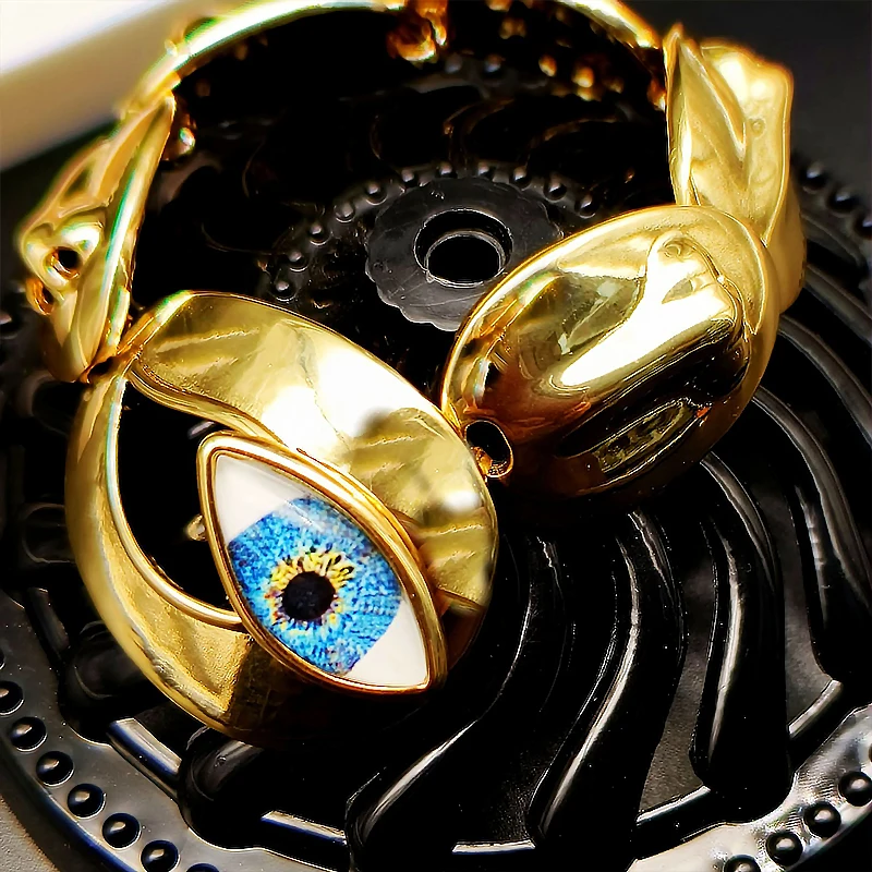

Винтажный персонализированный браслет с дьявольским глазом, персонализированный массивный золотой браслет для женщин, ювелирные изделия, аксессуар