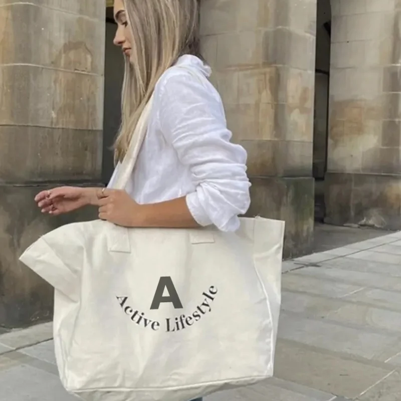 

custom customized eco friendly extra large custom logo organic reusable cotton shopping bag canvas grocery bag oversize gym tote