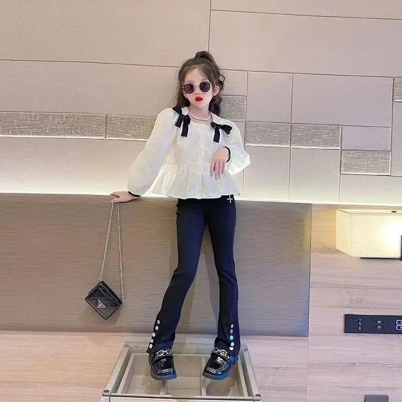 Girls' Suit White Shirt 2023 Spring and Autumn New Western-Style Fashionable Girls' Long-Sleeved Shirt+Trousers Two-Piece Set
Girls' Suit White Shirt 2023 Spring and Autumn New Western-Style Fashionable Girls' Long-Sleeved Shirt+Trousers Two-Piece Set