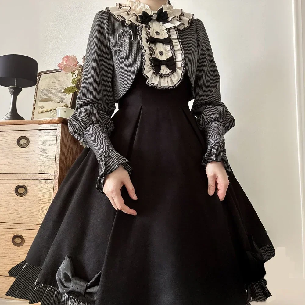 

Coalfell Fake Two Autumn/Winter Lolita Dress Lolita Viol Serenade Long Sleeve OP Dress Elegant Evening Party