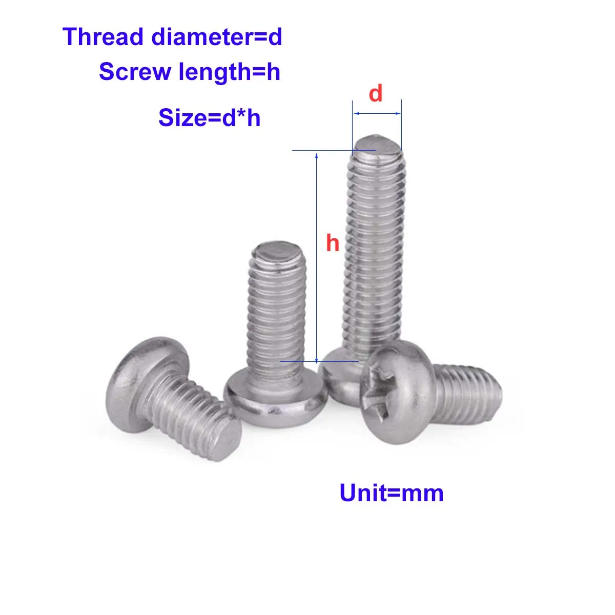 304 Stainless Steel Cross Round Head Screw/GB818 Extended Pan Head Bolt M3.5M4M5M6M8
304 Stainless Steel Cross Round Head Screw/GB818 Extended Pan Head Bolt M3.5M4M5M6M8