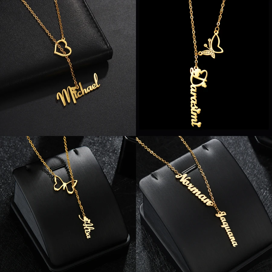 Acheerup Fashion Customized Name Necklace for Women Stainless Steel Zircon Butterfly Link Chain Pendant Birthday Jewelry Gift
Acheerup Fashion Customized Name Necklace for Women Stainless Steel Zircon Butterfly Link Chain Pendant Birthday Jewelry Gift