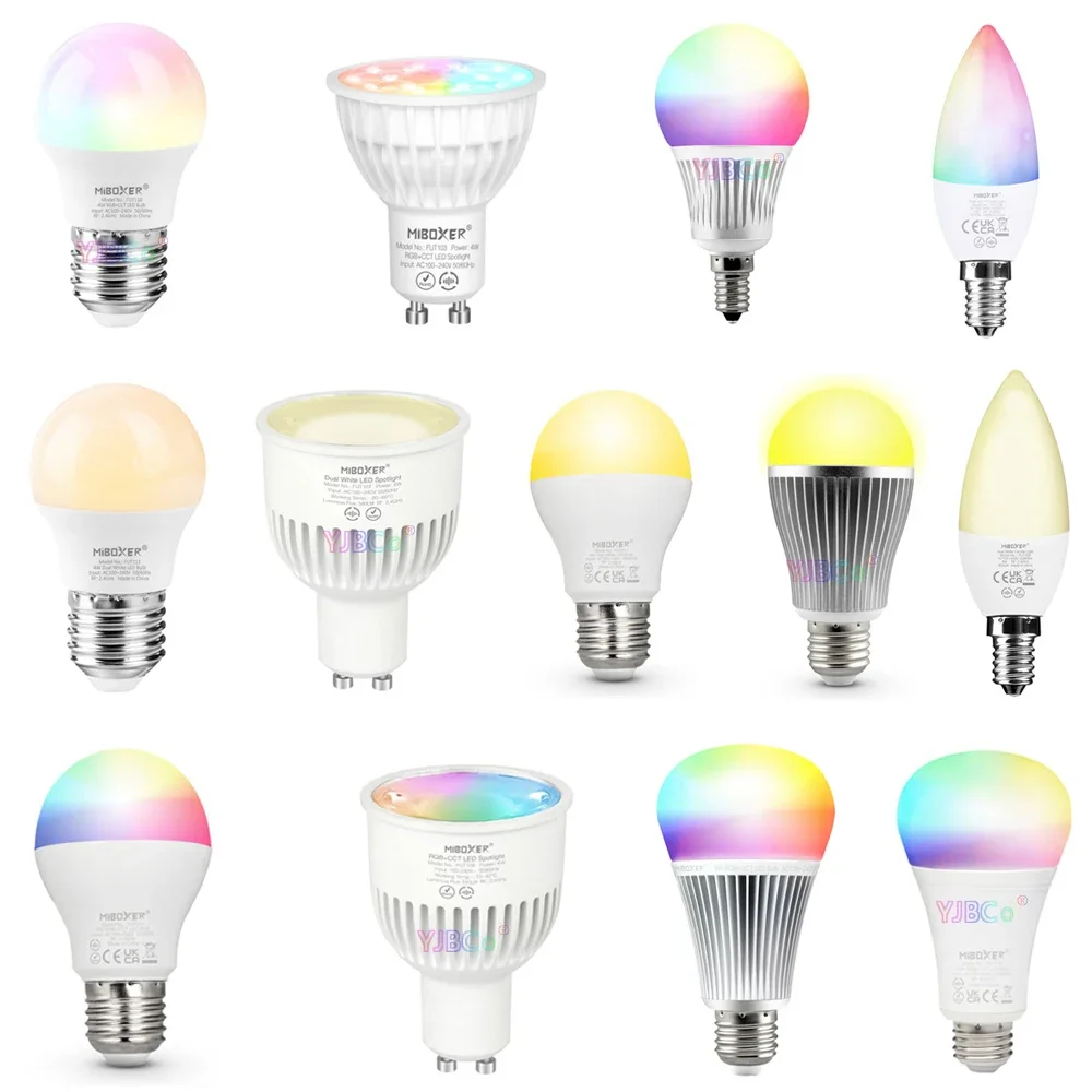 

Miboxer 4W 5W 6W 9W 12W RGB CCT Smart LED Bulb/Dual White Light E27 GU10 MR16 E14 Spotlight 2.4G RF Remote control AC 110V-220V