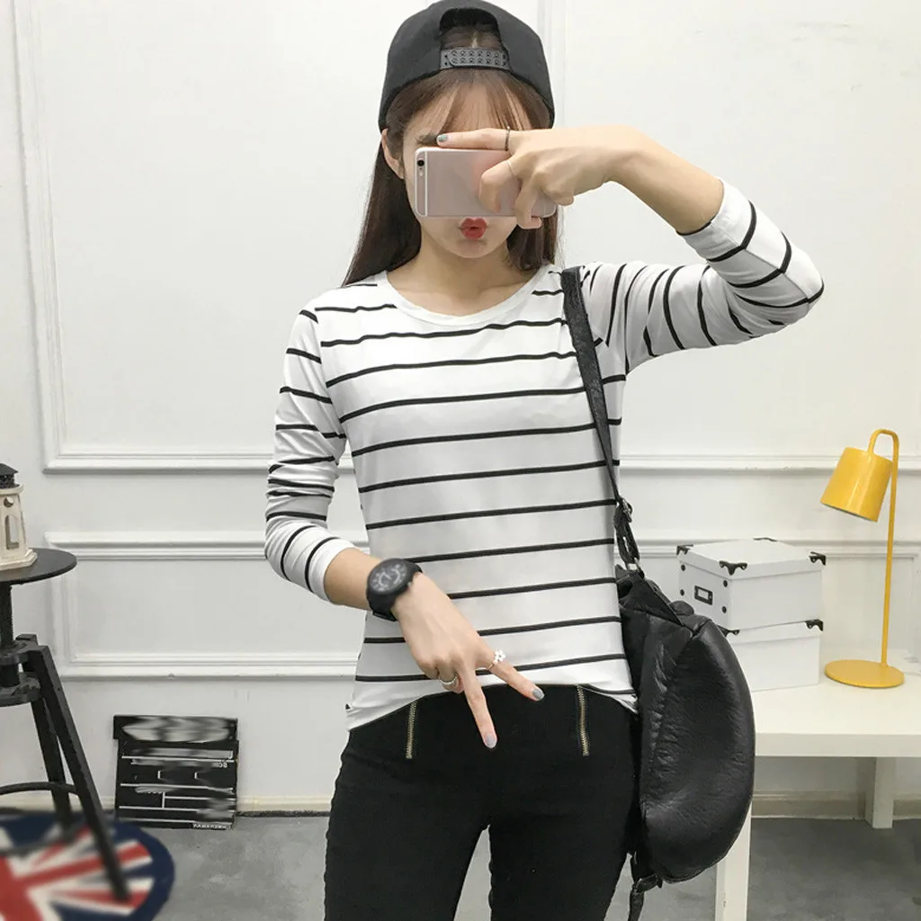 Korean Woman Long Sleeve Shirt Top Summer Slim Skinny Lady Stripe Print Top Blouse Clothing
Korean Woman Long Sleeve Shirt Top Summer Slim Skinny Lady Stripe Print Top Blouse Clothing