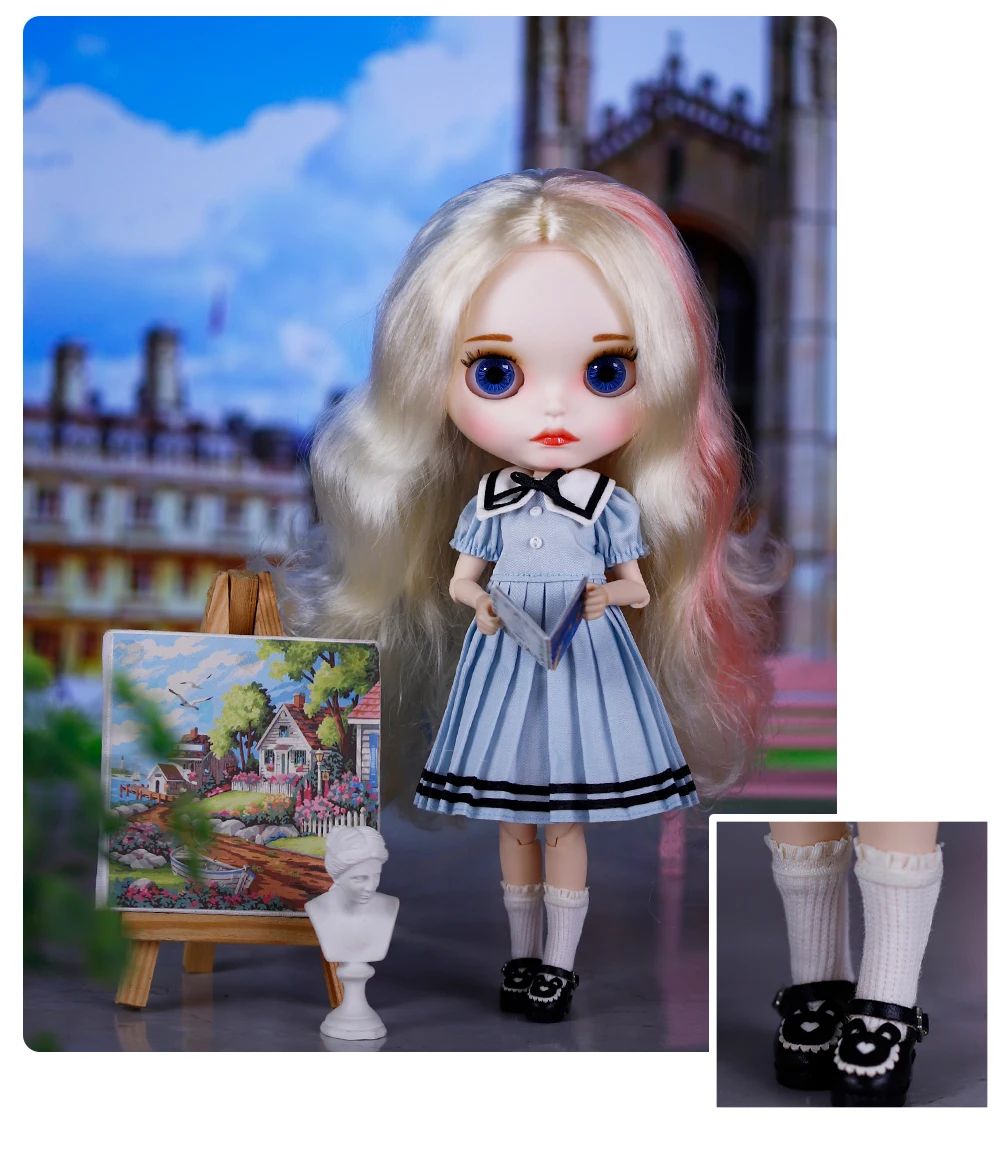Natalie – Premium Custom Neo Blythe Doll with Multi-Color Hair, White Skin & Matte Cute Face 10 Natalie – Premium Custom Neo Blythe Doll with Multi-Color Hair, White Skin & Matte Cute Face 10