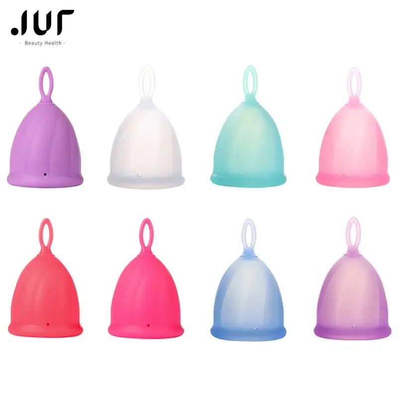 

7 Colors Portable Menstrual Cup Medical Silicone Leak-proof Lady Women Menstrual Period Cup 2 Sizes Feminine Hygiene Product