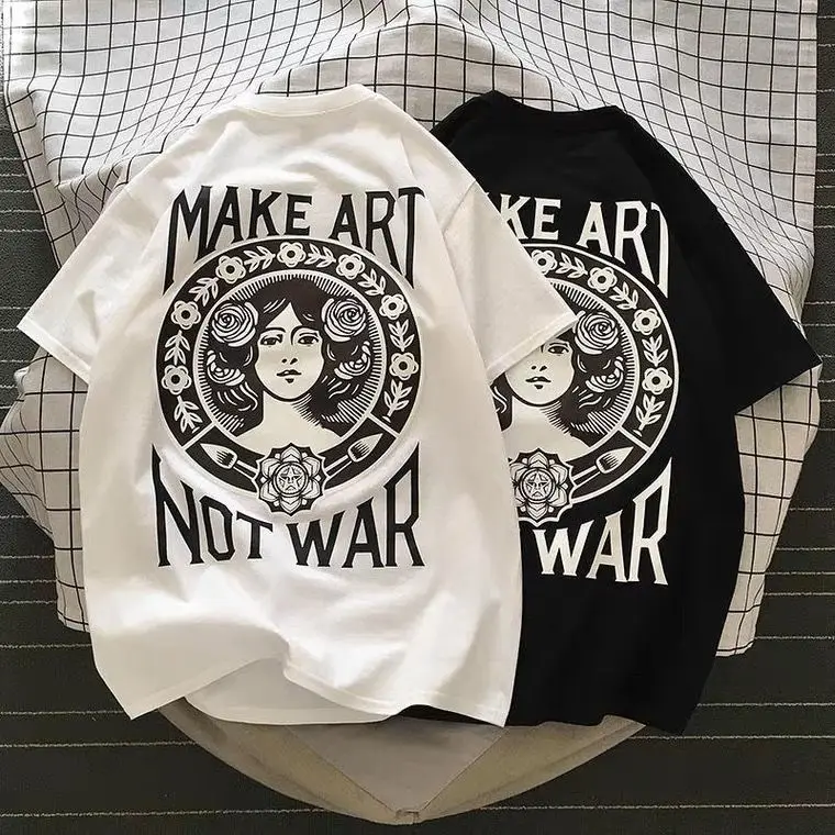 Retro t-shirt women's short sleeved loose casual summer slim large size trendy half sleeved student T shirt k pop clothing tops
Retro t-shirt women's short sleeved loose casual summer slim large size trendy half sleeved student T shirt k pop clothing tops