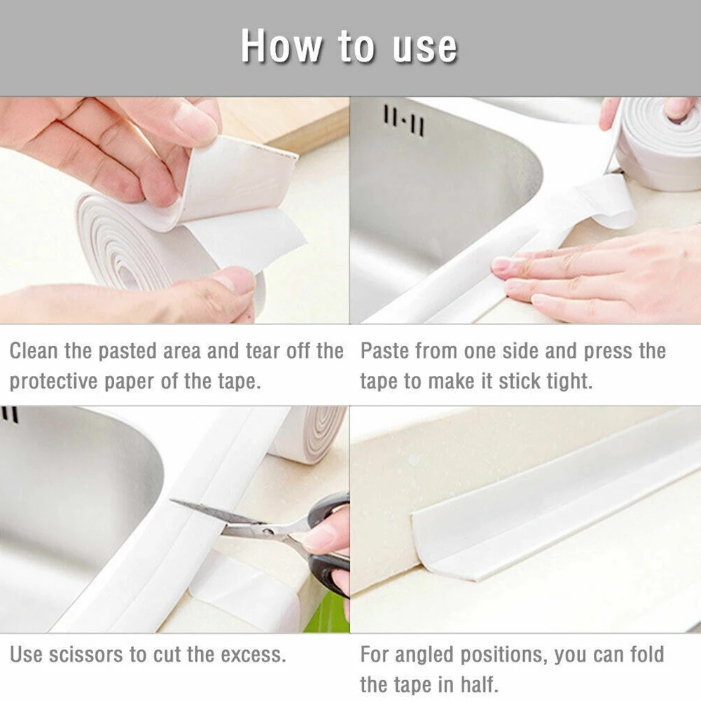 For Sink For Basin For Bathtub Sealing Strip Bath Sealing Strip Home Dampproof Mould Proof PVC Waterproof White Durable
For Sink For Basin For Bathtub Sealing Strip Bath Sealing Strip Home Dampproof Mould Proof PVC Waterproof White Durable