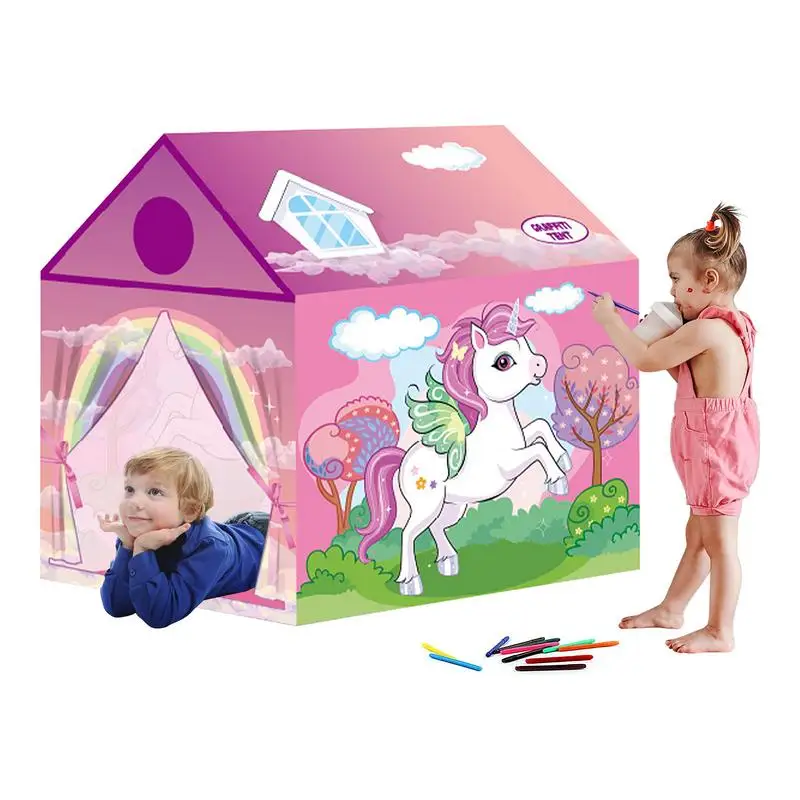 

Graffiti Tent Toy Painting Tent Toy Doodle Drawing Play House Painting Tent House Coloring Graffiti Painting House For Boys