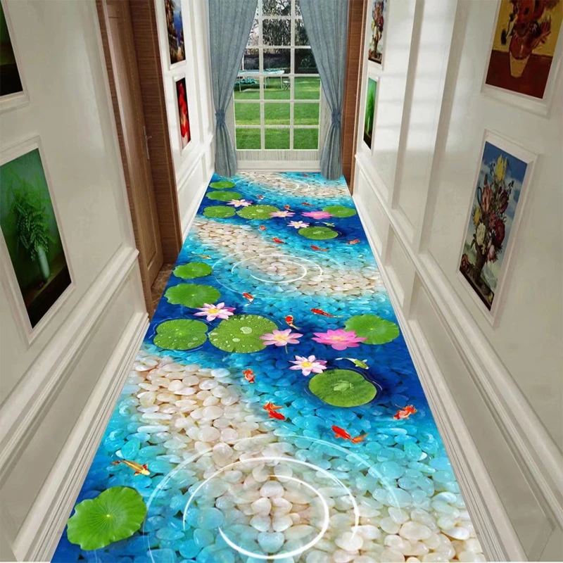 

3D Runners Pastoral Corridor Carpets Hallway Living Room Decoration Home Hotel Lobby Long Carpet Entry Door Mat Stairs Area Rug