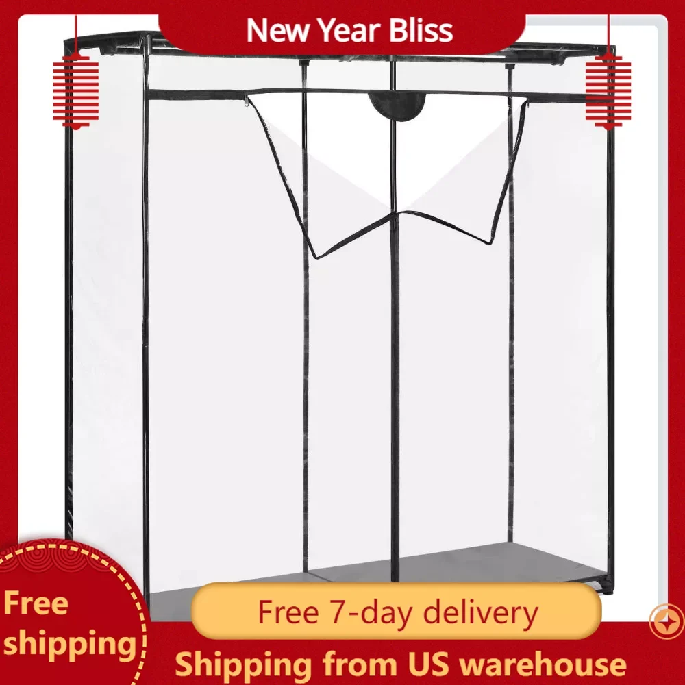 Extra Wide 60 Inch Freestanding Closet Systems Wardrobe Black and Clear Wardrobe For. Clothes Furniture Cheap Bedrooms Wardrobes
Extra Wide 60 Inch Freestanding Closet Systems Wardrobe Black and Clear Wardrobe For. Clothes Furniture Cheap Bedrooms Wardrobes