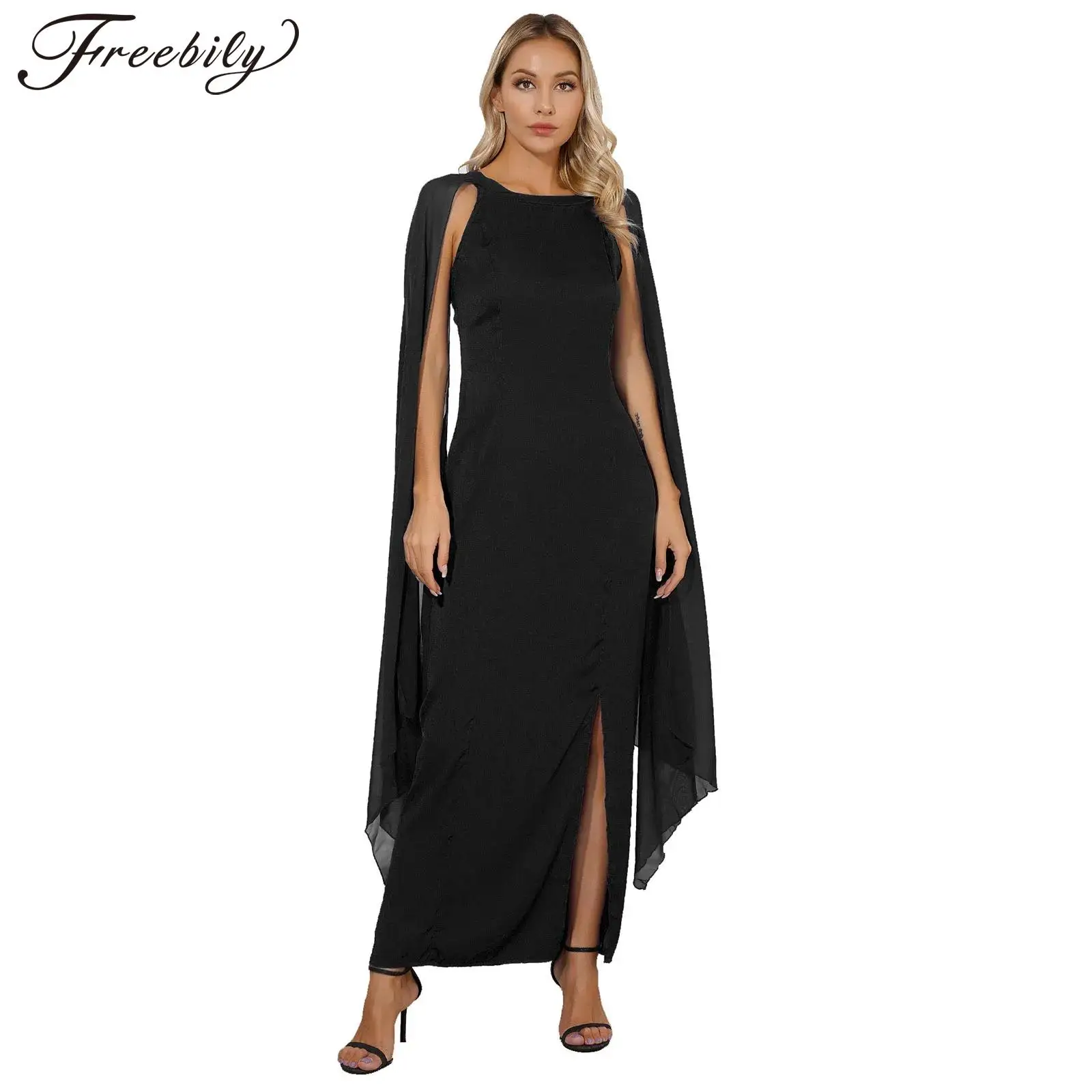Elegant Women Maxi Dress Solid Color Sleeve Side Split Dresses Woman's Evening Gowns for Cocktail Party Wedding Prom Vestidos
Elegant Women Maxi Dress Solid Color Sleeve Side Split Dresses Woman's Evening Gowns for Cocktail Party Wedding Prom Vestidos
