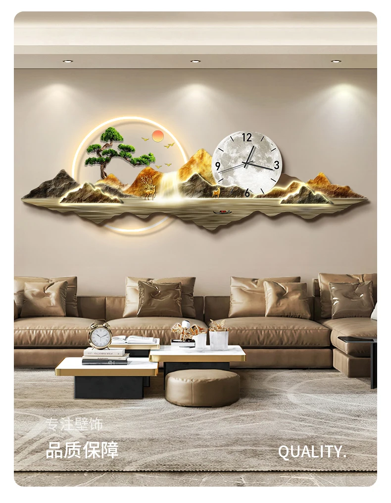 Light Luxury Clock Wall Chinese Modern Fashion Living Room Decorative Wall Watch Interior Design Horloge Murale Wall Decor Light Luxury Clock Wall Chinese Modern Fashion Living Room Decorative Wall Watch Interior Design Horloge Murale Wall Decor