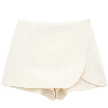 Saia Midi de Brim Vintage Feminina: O Estilo Atemporal Que Complementa Qualquer Look 9 TRAF 2023 Beige Skorts For Women High Waist Skirt Shorts Y2K Streetwear Asymmetric Wrap Short Skirts Spring Casual Skirt Pants