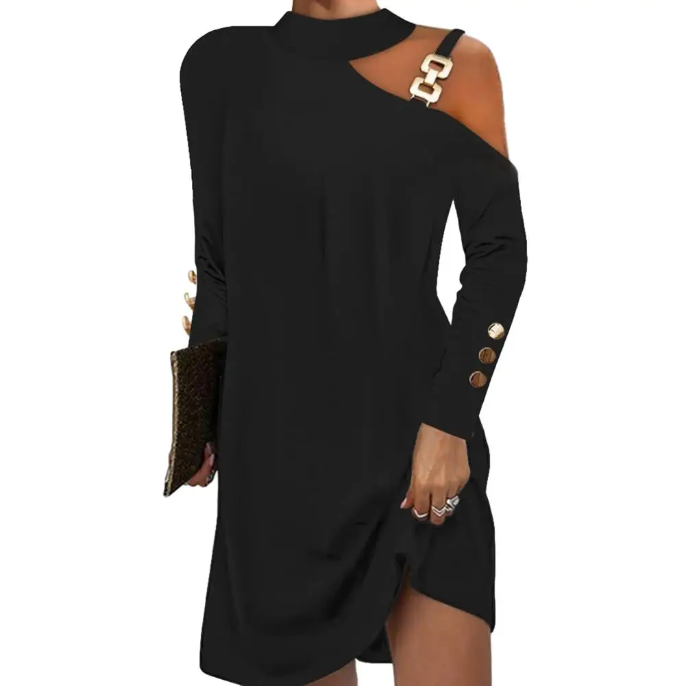 Pullover Dress Mini Dress Going Out Autumn Button Halter Hot Girl Off Shoulder Sling Solid Color Street Winter
Pullover Dress Mini Dress Going Out Autumn Button Halter Hot Girl Off Shoulder Sling Solid Color Street Winter