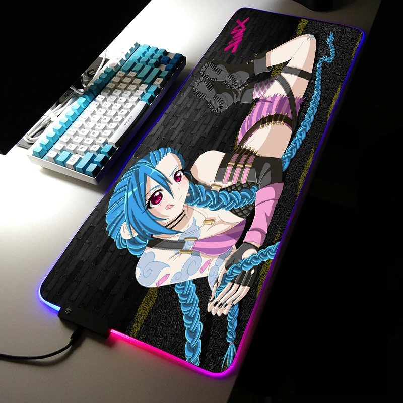 Arcane Jinx Anime Mouse Pad LOL Runaway Loli RGB Large Mousepad LED Illuminated Decorative Table Mat Gamer Accessories Mousepad
Arcane Jinx Anime Mouse Pad LOL Runaway Loli RGB Large Mousepad LED Illuminated Decorative Table Mat Gamer Accessories Mousepad