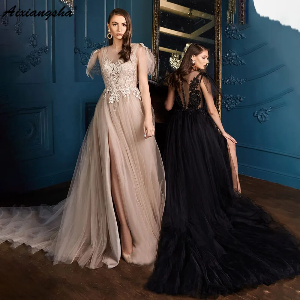 Aixiangsha Romantic Prom Dress Evening Dress Deep Neck Lace Short Sleeves Split vestidos de noche Custom Made For Women 2023
Aixiangsha Romantic Prom Dress Evening Dress Deep Neck Lace Short Sleeves Split vestidos de noche Custom Made For Women 2023