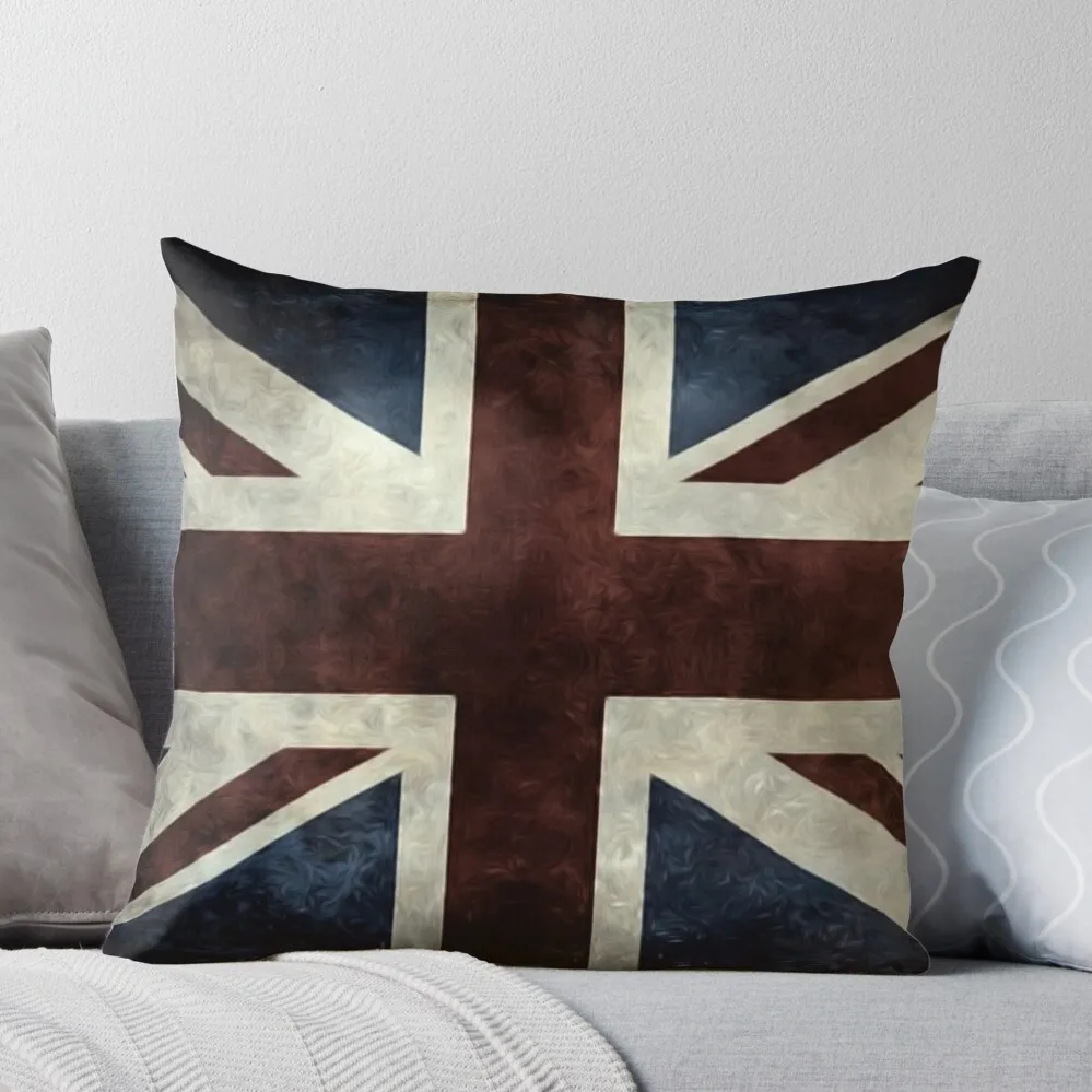 

A grunge looking distressed Union Jack uk version Throw Pillow covers for pillows luxury home accessories Christmas Pillow