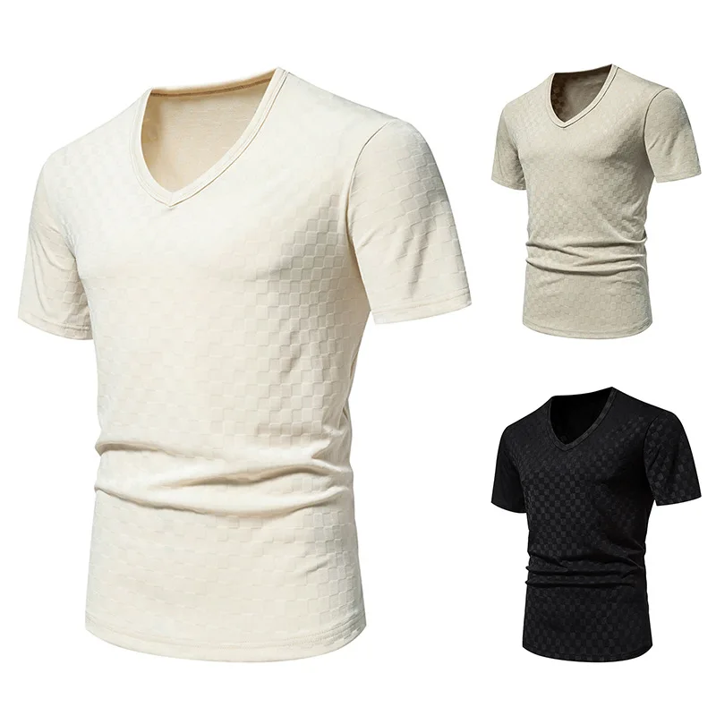 Summer Men's Short Sleeved V-neck T-shirt Youth Leisure Tee Shirt Large Size Solid Color Leisure Bottom Shirt Simple Fashion Top
Summer Men's Short Sleeved V-neck T-shirt Youth Leisure Tee Shirt Large Size Solid Color Leisure Bottom Shirt Simple Fashion Top