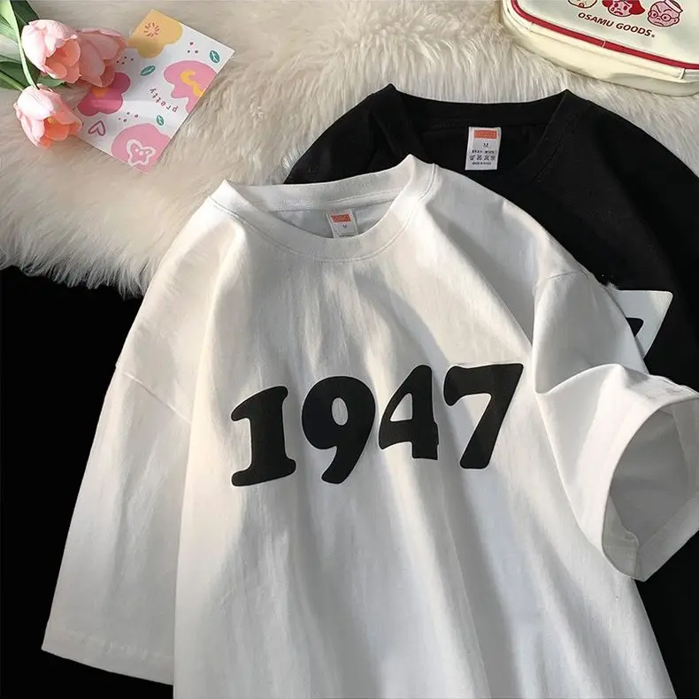 Korean Hong Kong style retro pure cotton short-sleeved T-shirt digital printing summer y2k street loose tops for men and women
Korean Hong Kong style retro pure cotton short-sleeved T-shirt digital printing summer y2k street loose tops for men and women