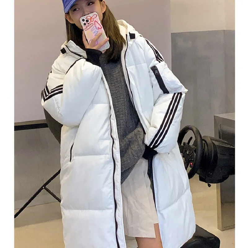 Fall/Winter 2022 New Couple Down Cotton Jacket Mid-length Over-knee BF Harajuku Wind Plus Size Hooded Jacket Woman 
Fall/Winter 2022 New Couple Down Cotton Jacket Mid-length Over-knee BF Harajuku Wind Plus Size Hooded Jacket Woman