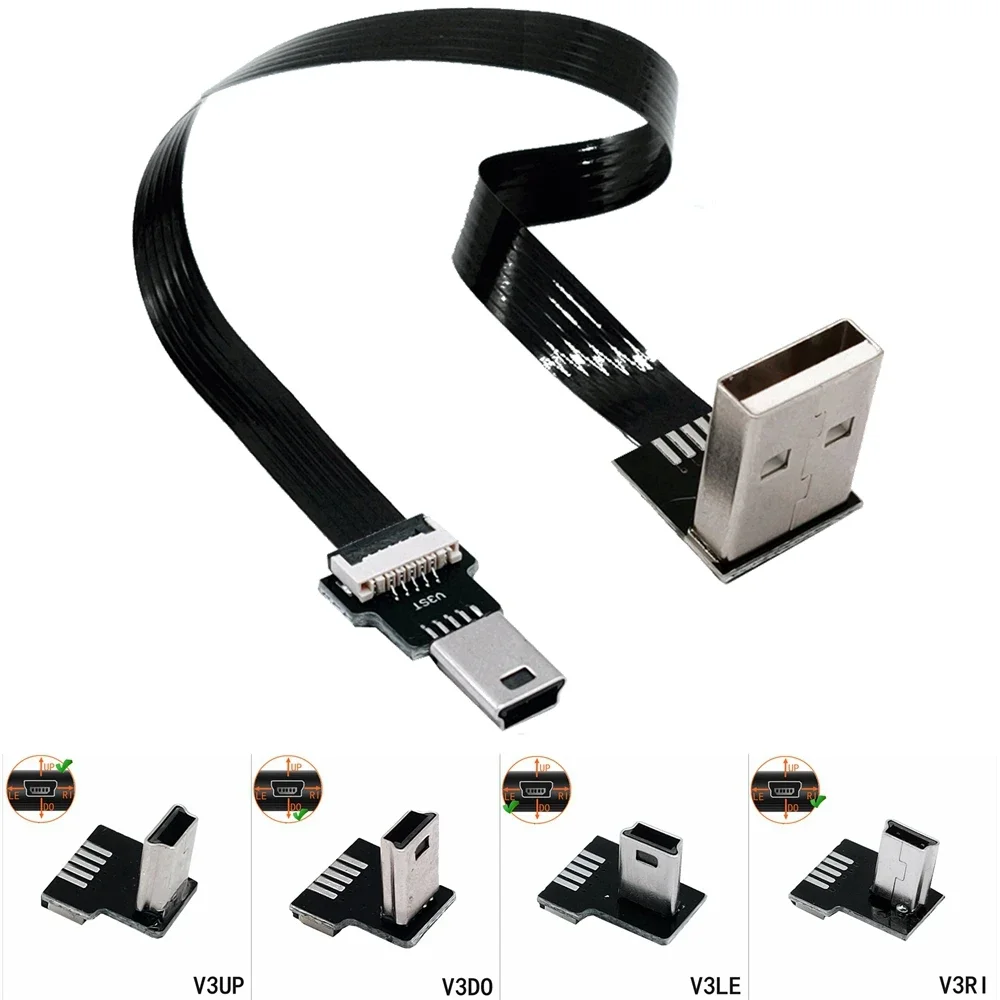 

FPC 5 см-100 см Mini USB Тип B 5pin штекер вверх левый правый угловой 90 градусов к USB 2,0 Штекерный кабель для передачи данных 0,25 м 0,5 м 0,4 м 0,3 м 0,2 м