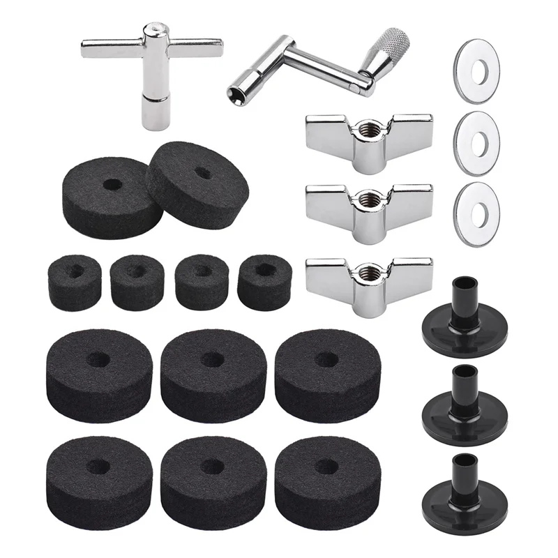 23Pcs Cymbal Replacement Accessories Drum Parts with Cymbal Stand Felts Drum Cymbal Felt Pads Include Wing Nuts
23Pcs Cymbal Replacement Accessories Drum Parts with Cymbal Stand Felts Drum Cymbal Felt Pads Include Wing Nuts