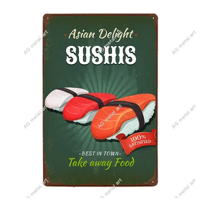 Fast Food Poster Burger/Pizza/Sandwich/Sushis/French Fries Retro Metal Signs Plaque Wall Pub Bar Kitchen Restaurant Home Decor
Fast Food Poster Burger/Pizza/Sandwich/Sushis/French Fries Retro Metal Signs Plaque Wall Pub Bar Kitchen Restaurant Home Decor