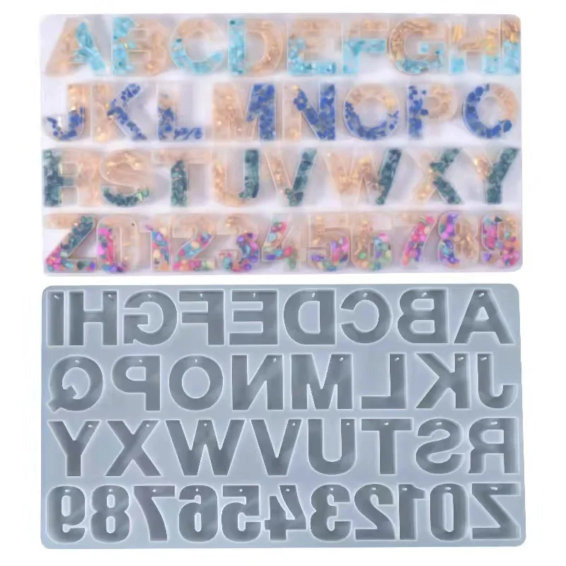 

Letter Number Silicone Casting Molds Alphabet Pendant Resin Epoxy Mold Casting Silicones DIY Tools Jewellery Making Supplies
