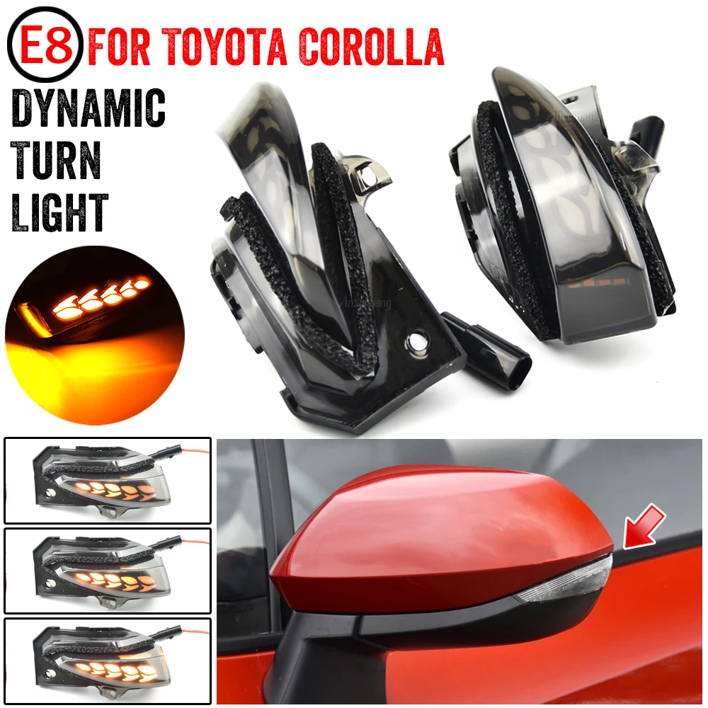 

2 шт. для Toyota Corolla Sport E210 2019 2020, автомобильный фонарь, Динамический указатель поворота, последовательный боковой зеркальный фонарь