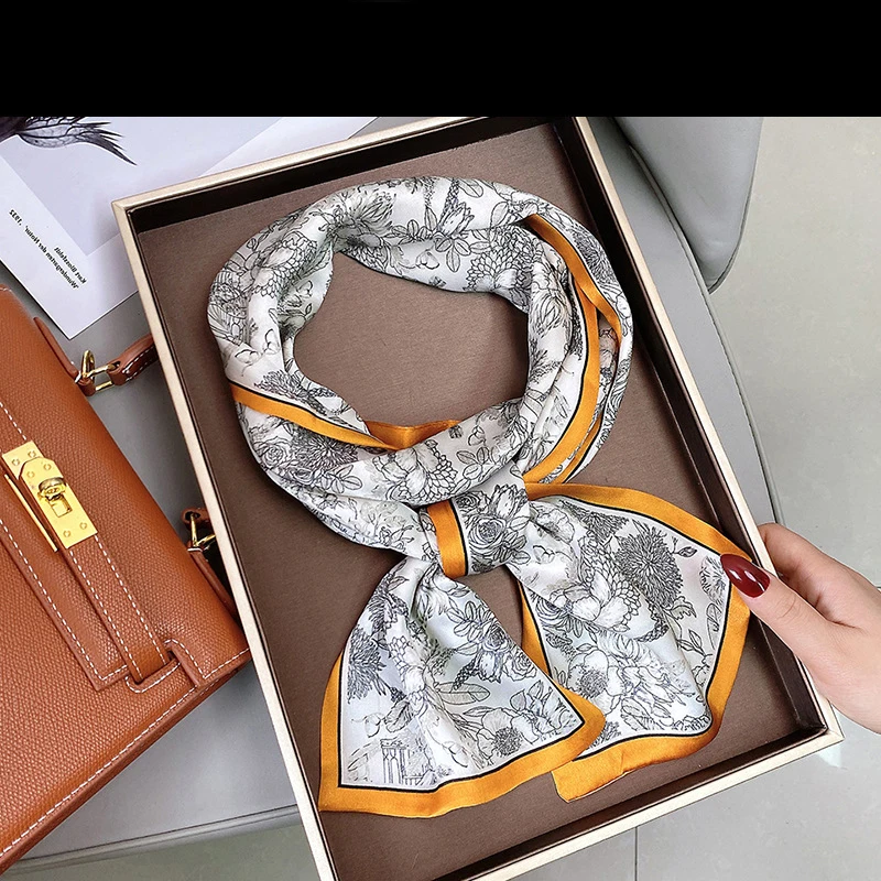 100% Mulberry Silk Scarves Shawls Fall Winter Long Scarves Hijabs Thin Narrow Strip Printed Muffler Fashion Versatile Scarves 
100% Mulberry Silk Scarves Shawls Fall Winter Long Scarves Hijabs Thin Narrow Strip Printed Muffler Fashion Versatile Scarves