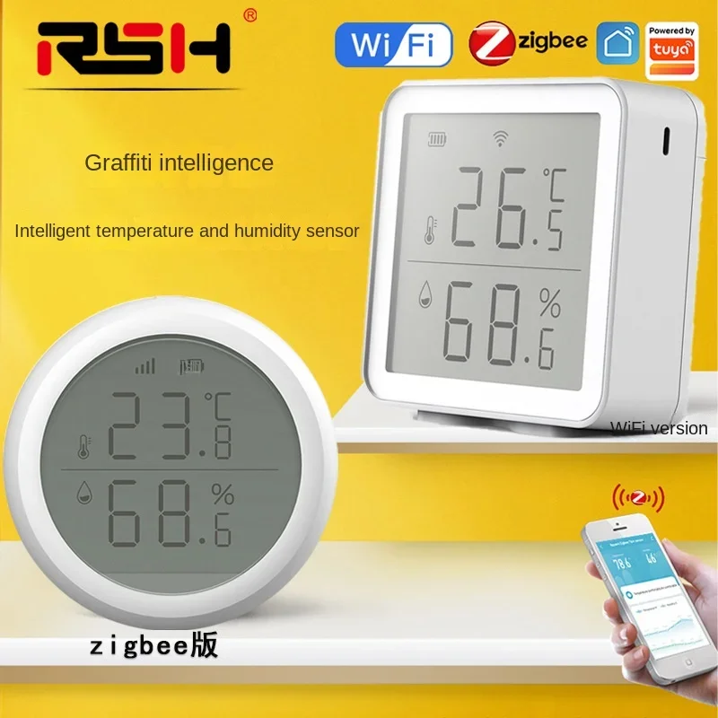 Tuya Temperature and Humidity Sensor Wireless Smart Wifi Thermometer Tuya Smart Home Temperature Detector
Tuya Temperature and Humidity Sensor Wireless Smart Wifi Thermometer Tuya Smart Home Temperature Detector