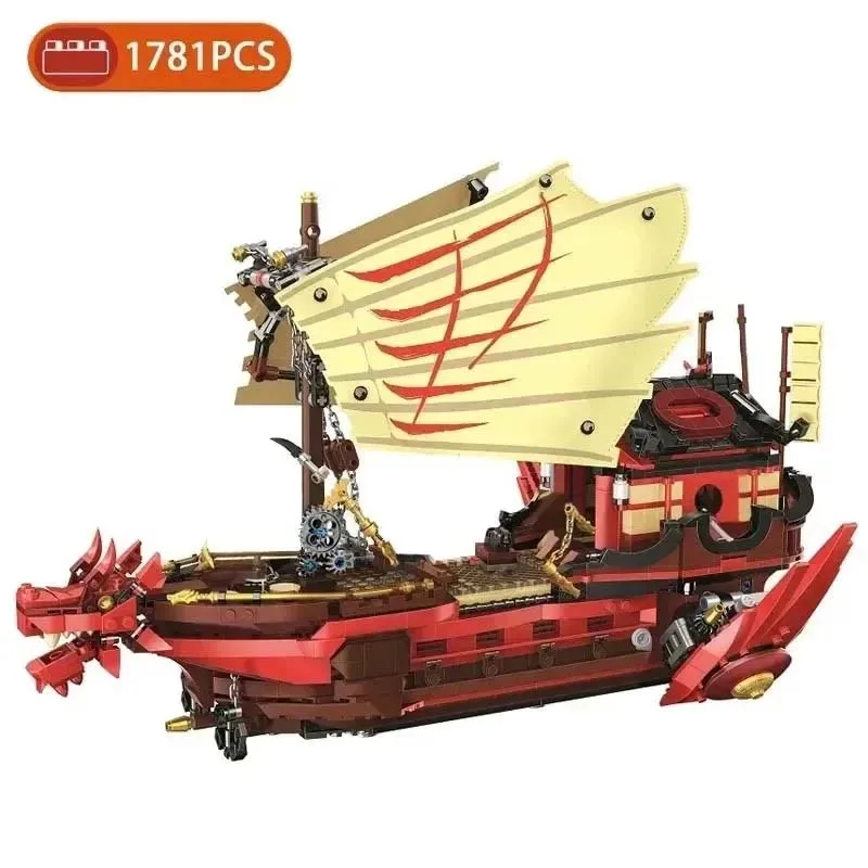 MOC Ninjago Movie Destiny Bounty Ship Bricks Toys X19007 MOC Ninjago Movie Destiny Bounty Ship Bricks Toys X19007