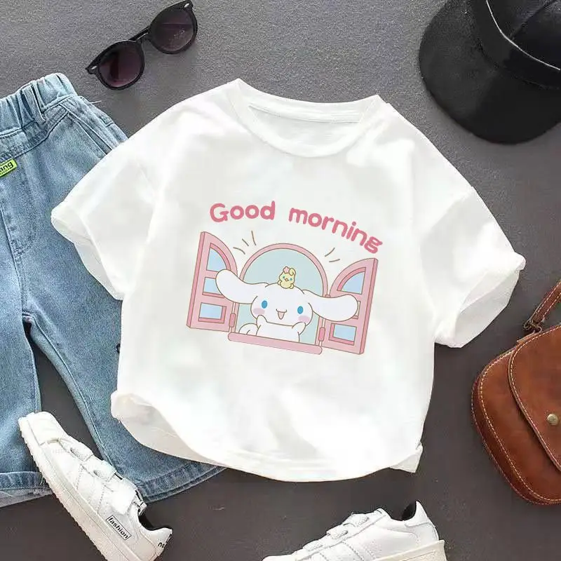 Sanrio Kawaii Anime Cinnamoroll Kids T-Shirt Girl Heart Summer Sweet Cute Cartoon Babys Print Short-Sleeved Tops Gift for Kids
Sanrio Kawaii Anime Cinnamoroll Kids T-Shirt Girl Heart Summer Sweet Cute Cartoon Babys Print Short-Sleeved Tops Gift for Kids