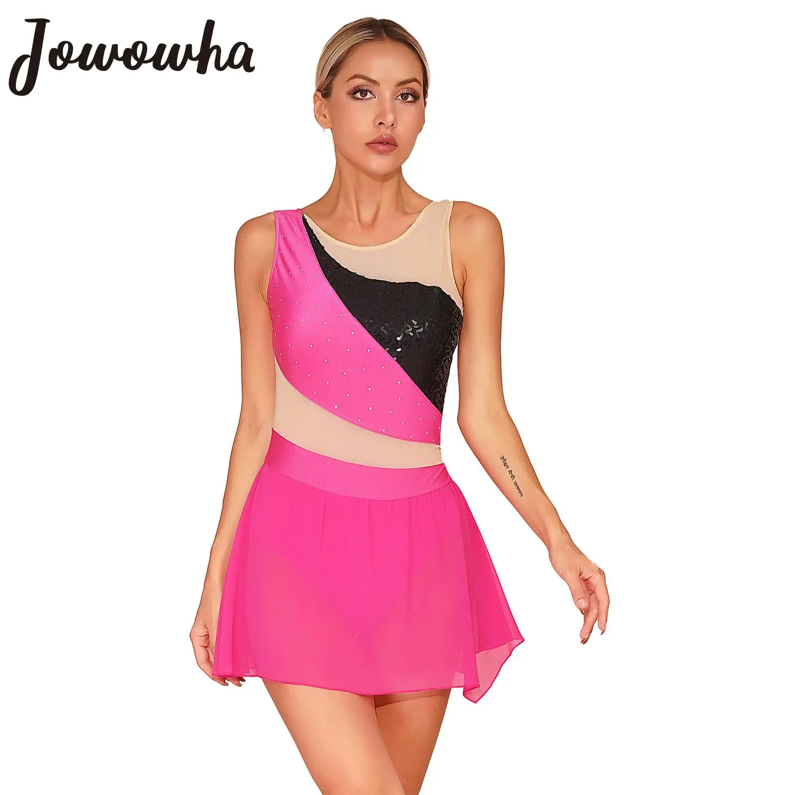 Womens Modern Lyrical Dance Dress Ballet Gymnastics Leotard Rhinestone Sleeveless Figure Skating Competition Performance Costume
Womens Modern Lyrical Dance Dress Ballet Gymnastics Leotard Rhinestone Sleeveless Figure Skating Competition Performance Costume