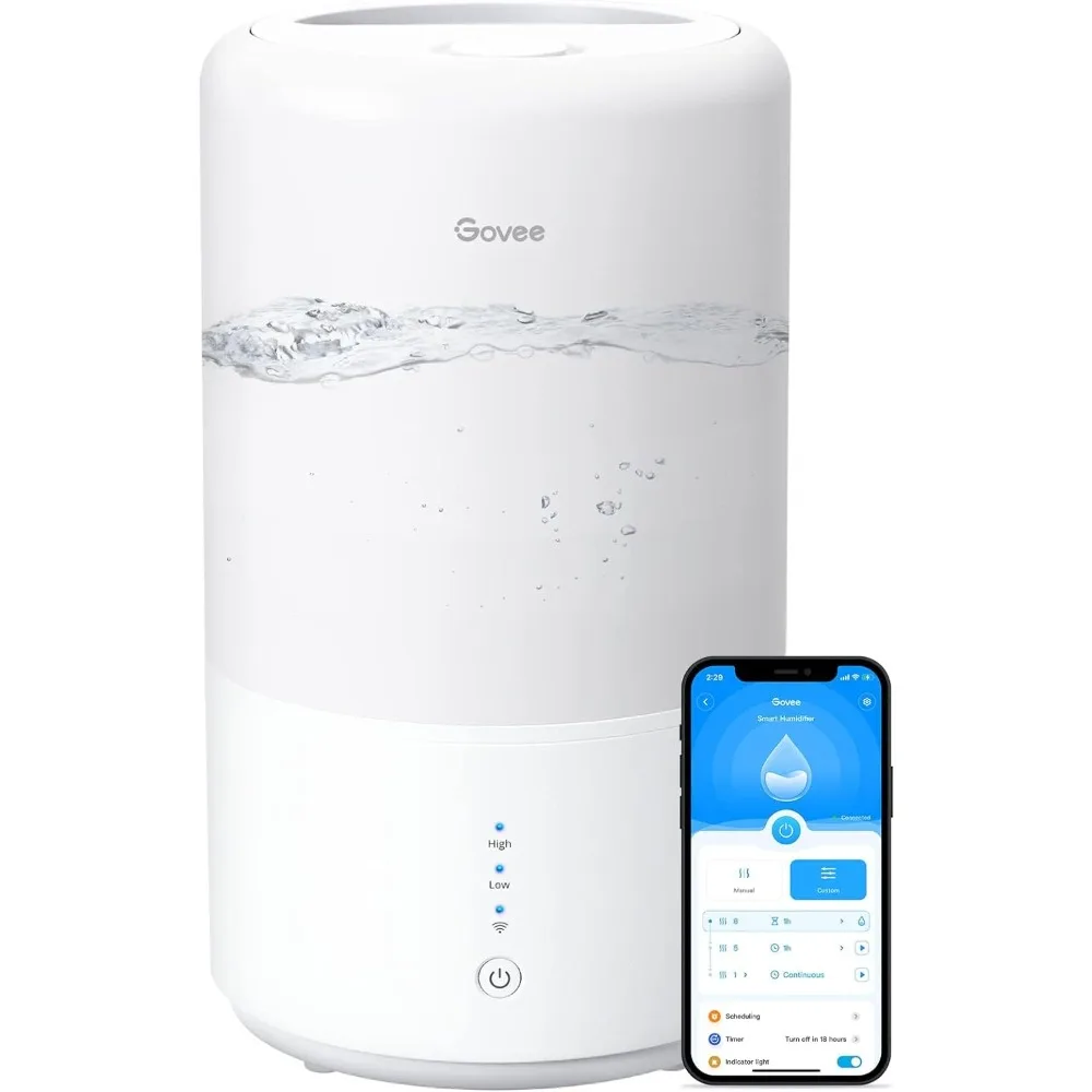 

Smart WiFi Humidifiers for Bedroom, Top Fill Cool Mist Humidifiers for Baby and Plants, Work with Alexa, Auto Humidity Adjustmen