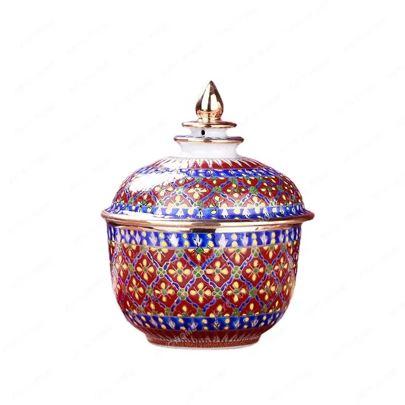 Thailand Hand Painting Ceramic Storage Tank Southeast Asia Home Living Room Coffee Table Hotel Ceramic Pot home accessories
Thailand Hand Painting Ceramic Storage Tank Southeast Asia Home Living Room Coffee Table Hotel Ceramic Pot home accessories