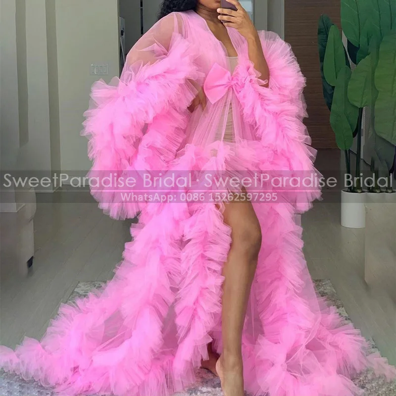 Gorgeous Cascading Ruffles Tulle Bridal Robes Wedding Dress For Women A Line Long Bishop Sleeves Bride Dresses Formal Gown
Gorgeous Cascading Ruffles Tulle Bridal Robes Wedding Dress For Women A Line Long Bishop Sleeves Bride Dresses Formal Gown