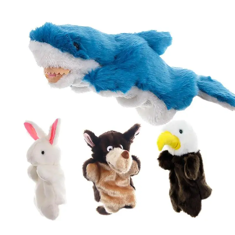

Kids Toys Shark Hand Puppet Plush Animal Hand Puppet Cloth Doll Kindergarten Family Storytelling Props Christmas Birthday Gifts