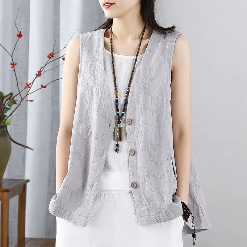 2024 Women's New Retro Cotton and Hemp Tank Top Summer Casual Solid Color Unique Loose Sleeveless Thin Versatile Coat L36
2024 Women's New Retro Cotton and Hemp Tank Top Summer Casual Solid Color Unique Loose Sleeveless Thin Versatile Coat L36